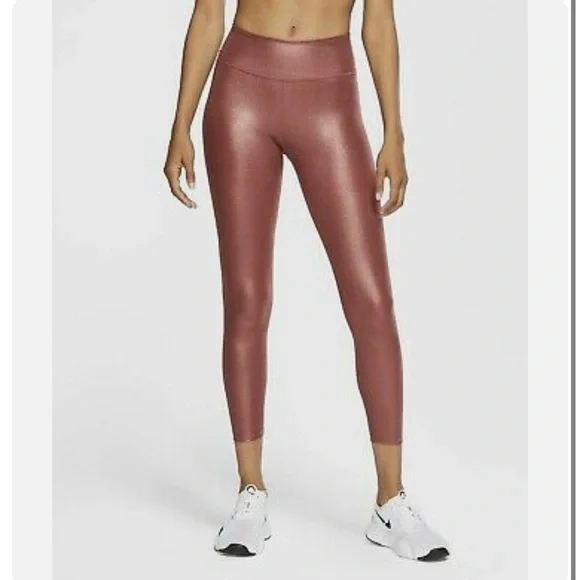 NWT! Women's Nike One Icon Shimmer Leggings - Picture 2 of 6